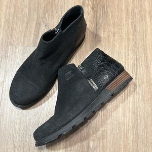 Sorel Major low boot Black Suede & leather slip on closed toe ankle boots